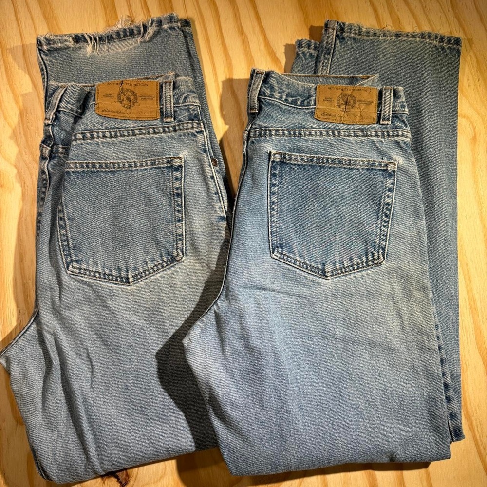 Eddie Bauer Mens 34x32 Light Wash Classic Fit Straight Leg Jeans Vintage 1411